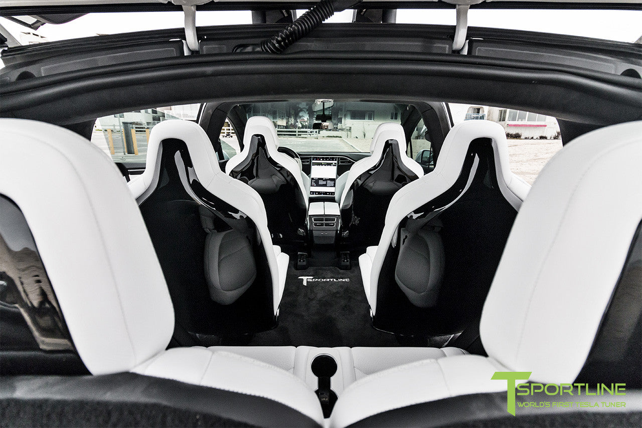 Pearl White Tesla Model X White Interior