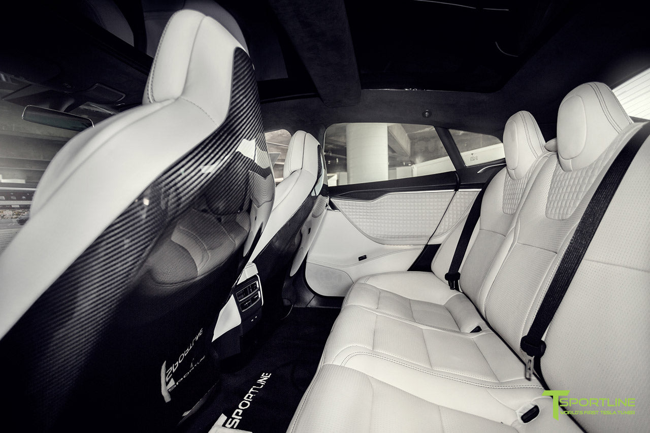 Black Tesla Model S 20 Custom Bentley Linen Interior