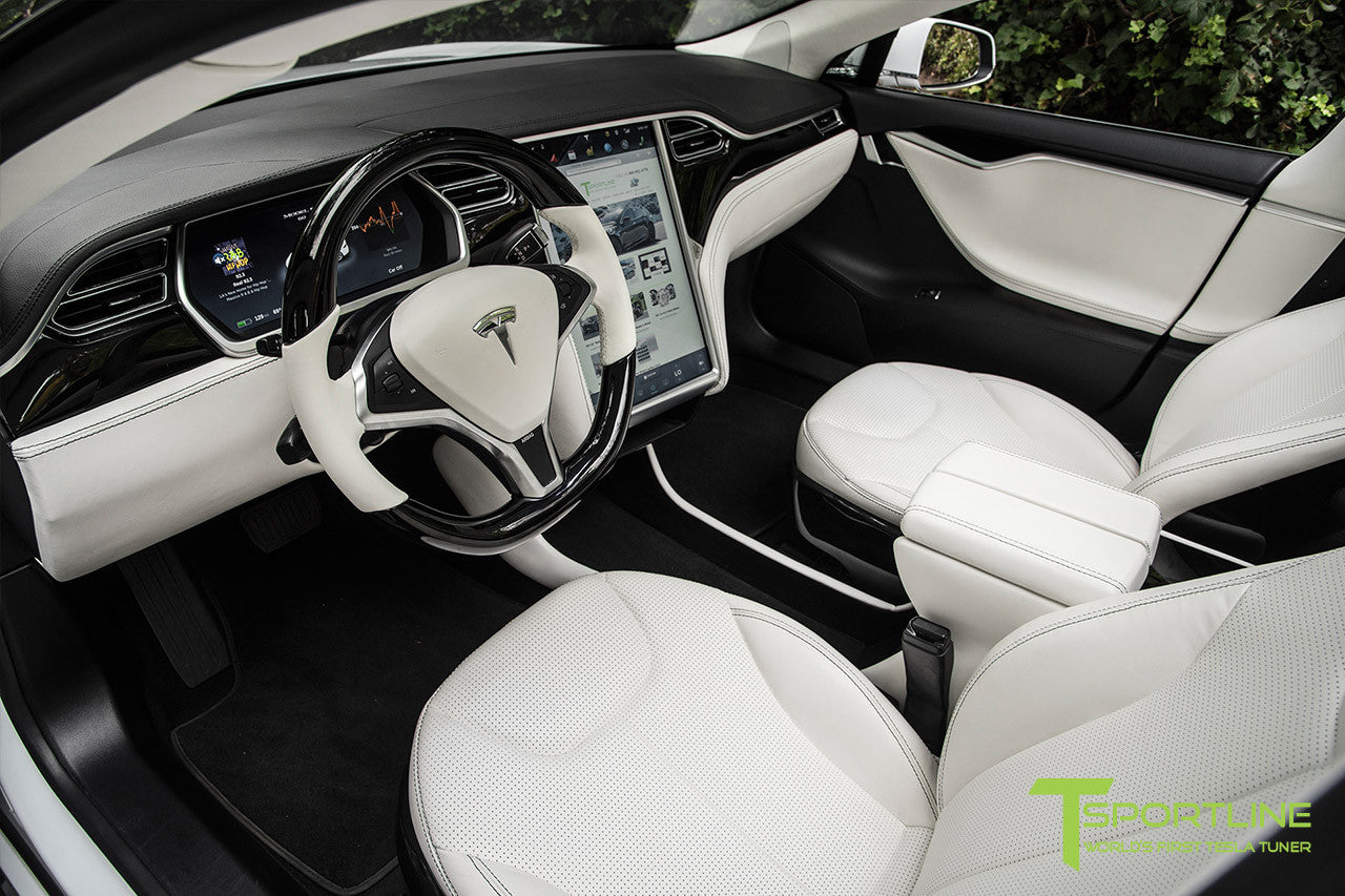 White Tesla Model S 1 0 Custom Ferrari White Interior