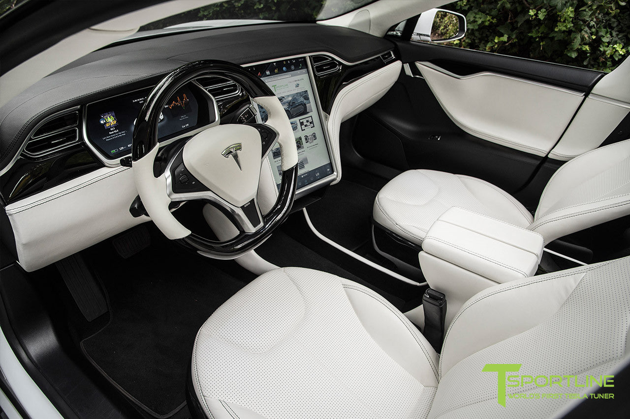 White Tesla Model S Ferrari White Interior T Sportline Tesla Model S 3 X Y Accessories