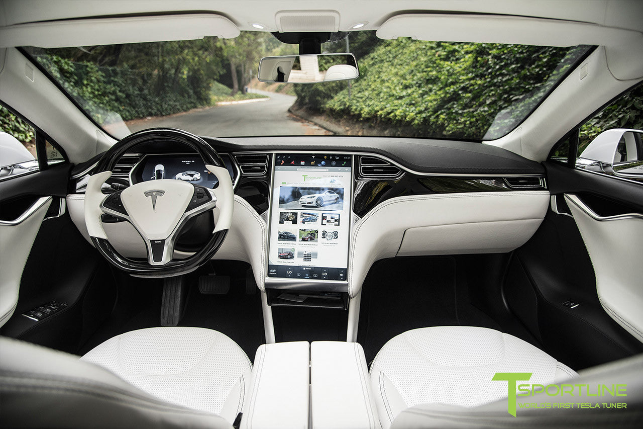 White Tesla Model S 1 0 Custom Ferrari White Interior