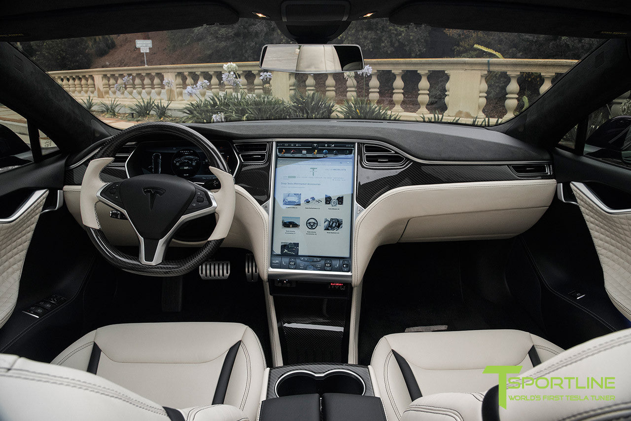 Black Tesla Model S 1.0 - Custom Bentley Linen Interior ...