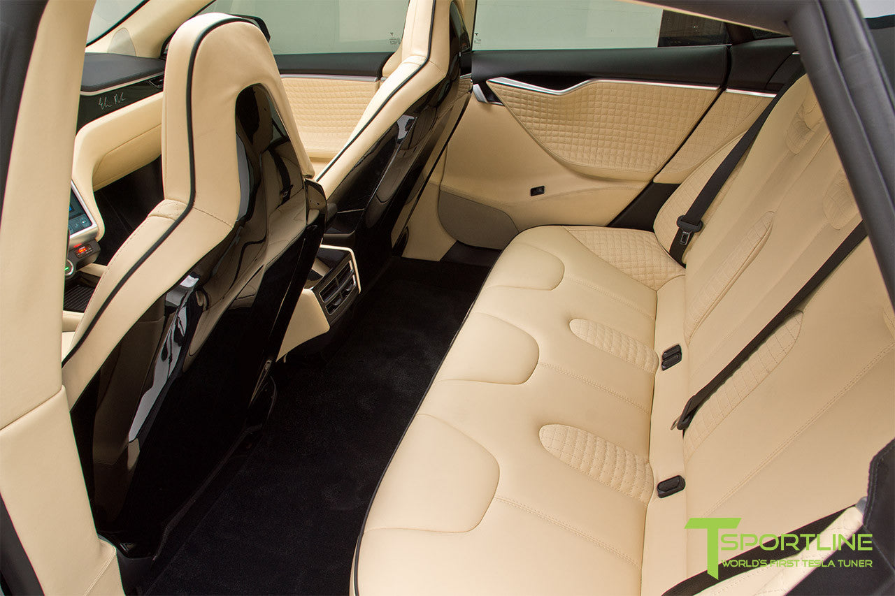 Black Tesla Model S 10 Custom Ferrari Creme Interior