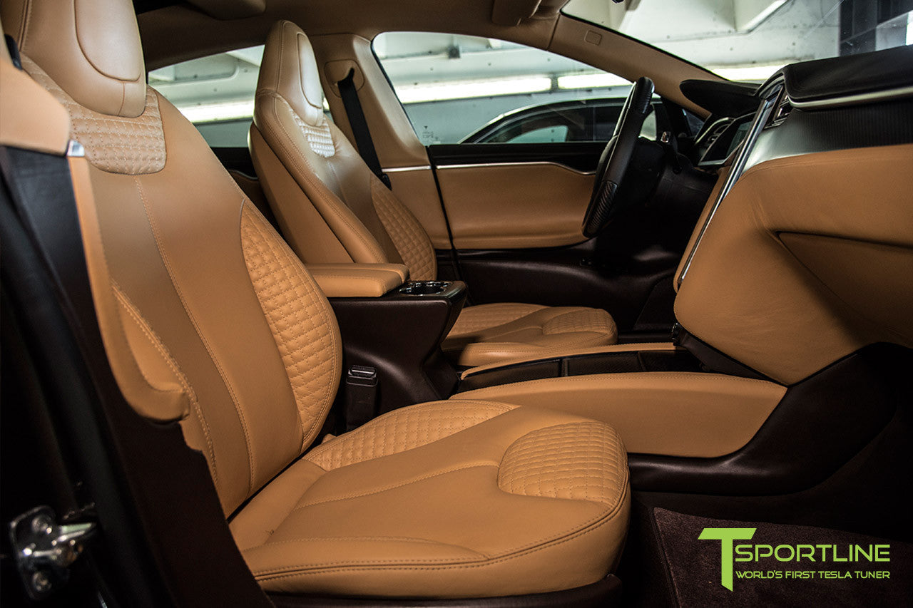 Brown Tesla Model S 10 Custom Ferrari Tan Interior