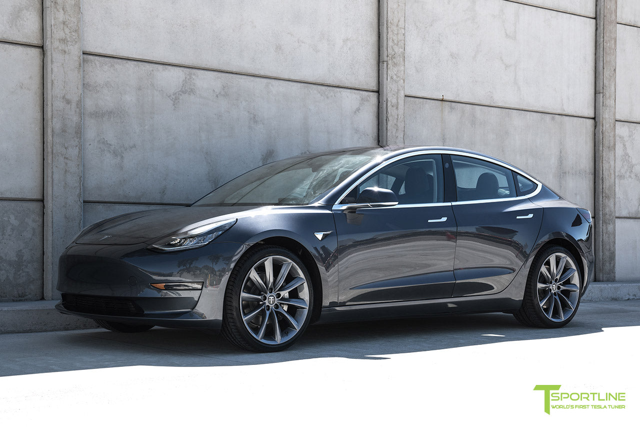 midnight silver metallic tesla model 3 with metallic gray 20 inch tst t sportline tesla model s 3 x y accessories midnight silver metallic tesla model 3