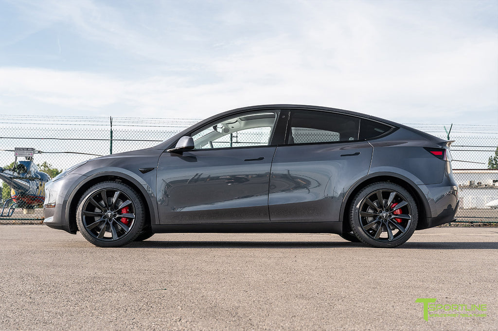 Midnight Silver Metallic Tesla Model Y with 20 inch TST Flow Forged Wh