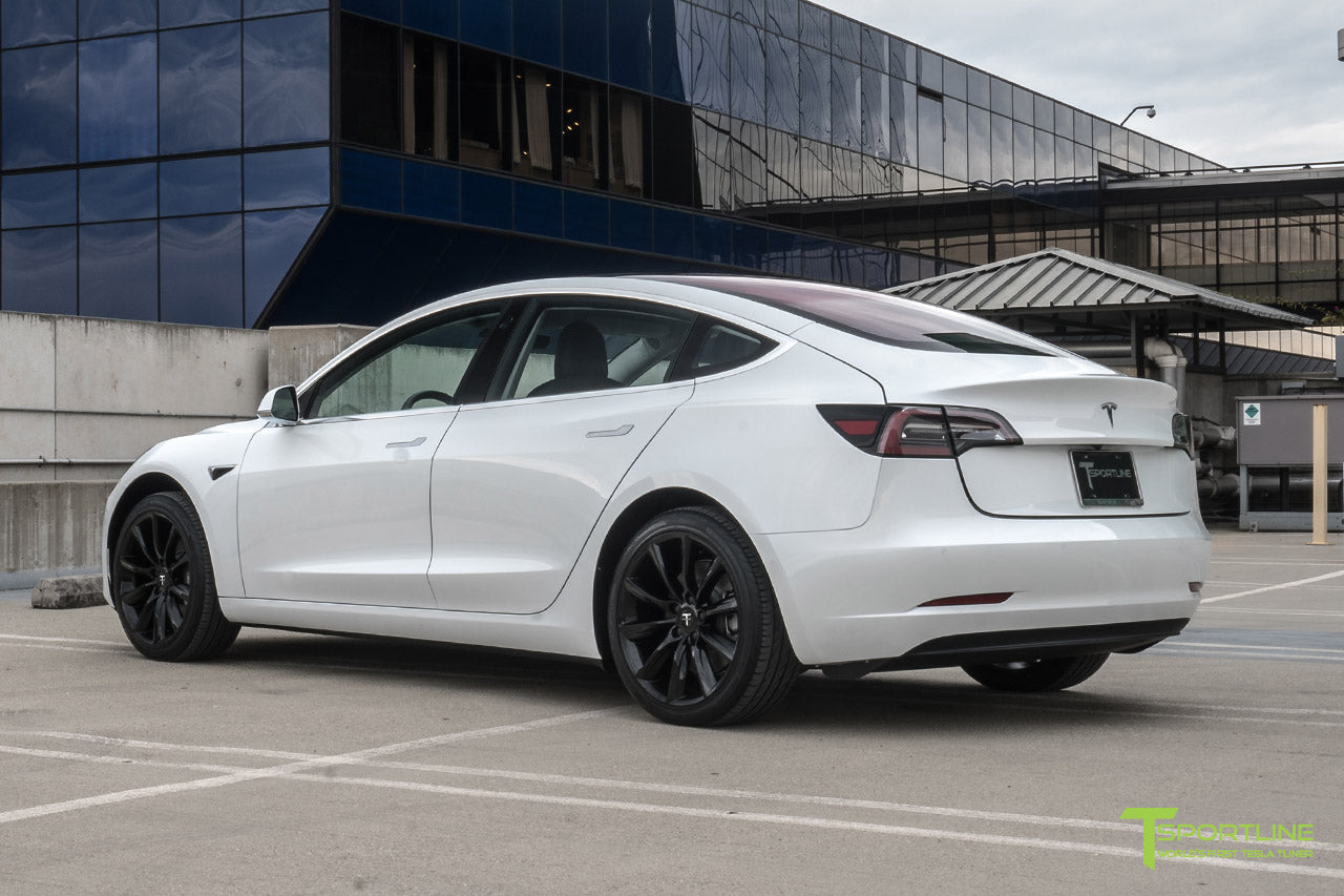 Pearl White Tesla Model 3 With Gloss Black 19 Inch Tst Tesla Wheel By T Sportline Tesla Model S 3 X Y Accessories