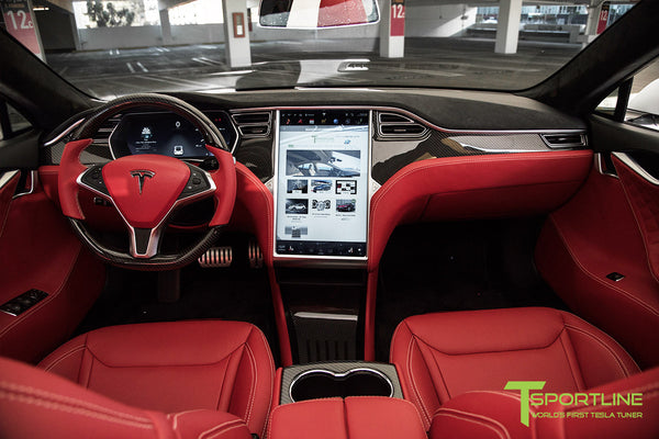 Pearl White Tesla Model S 10 Custom Bentley Red Interior