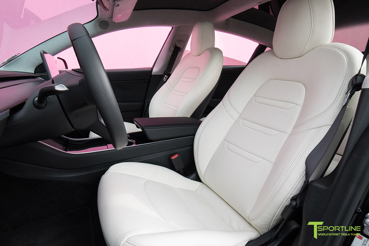 Project Pinky Hot Pink Tesla Model 3 With Custom White Interior Pe T Sportline Tesla Model S 3 X Y Accessories