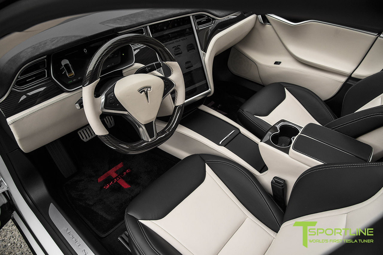 Pearl White Tesla Model S Bentley Linen And Ferrari Black Interior Tagged Color Bentley Linen T Sportline Tesla Model S 3 X Y Accessories