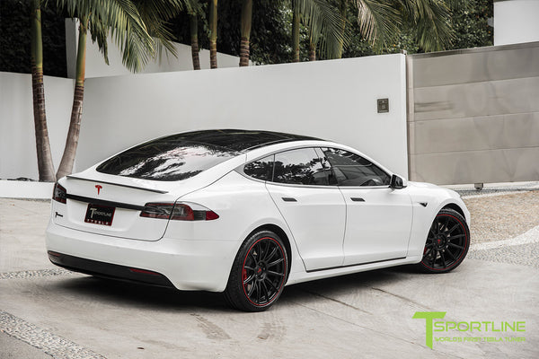 Pearl White Tesla Model S 20 Custom Bentley Linen And