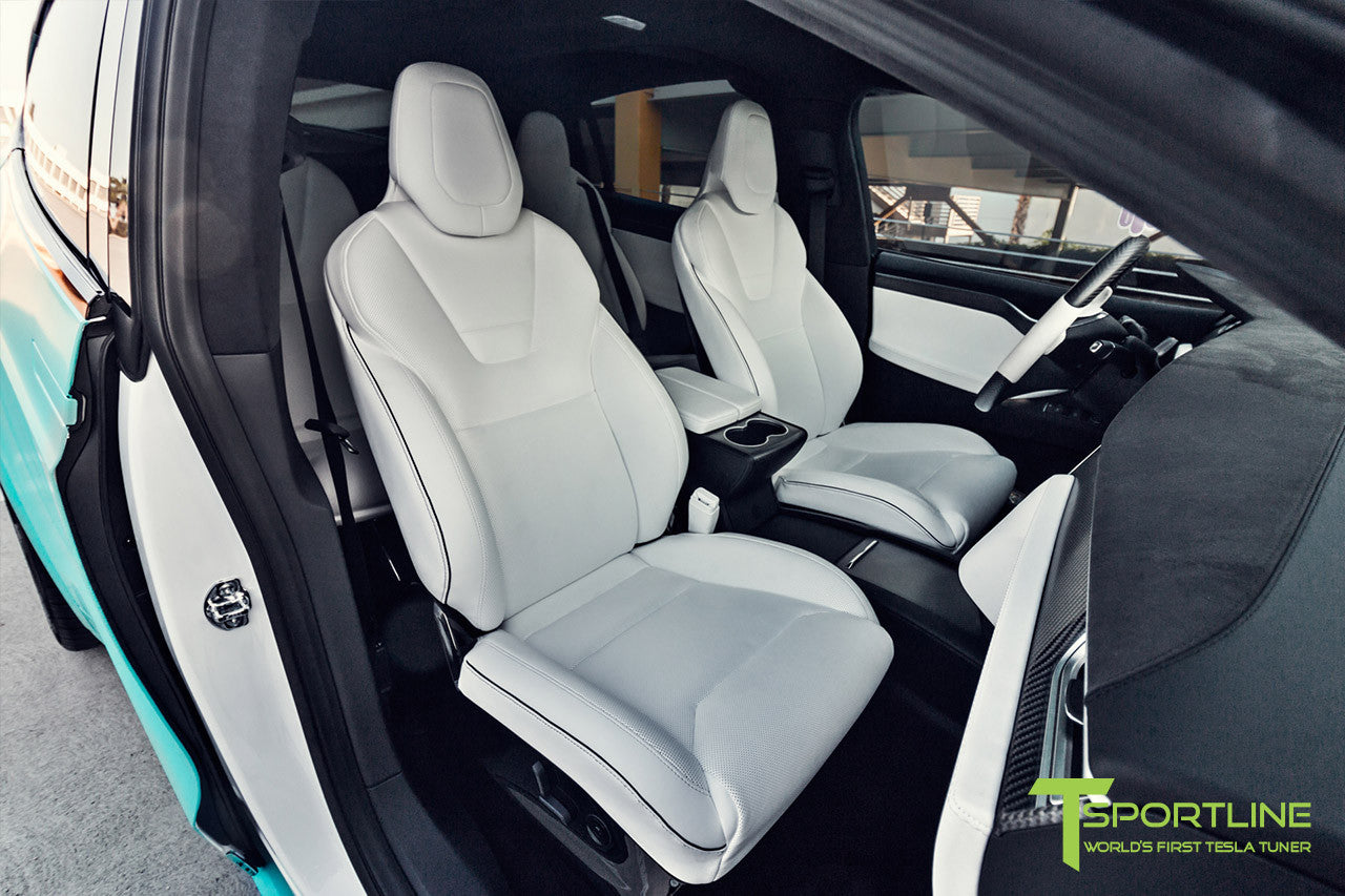 Custom Blue Tesla Model X White Interior Tsportlinecom