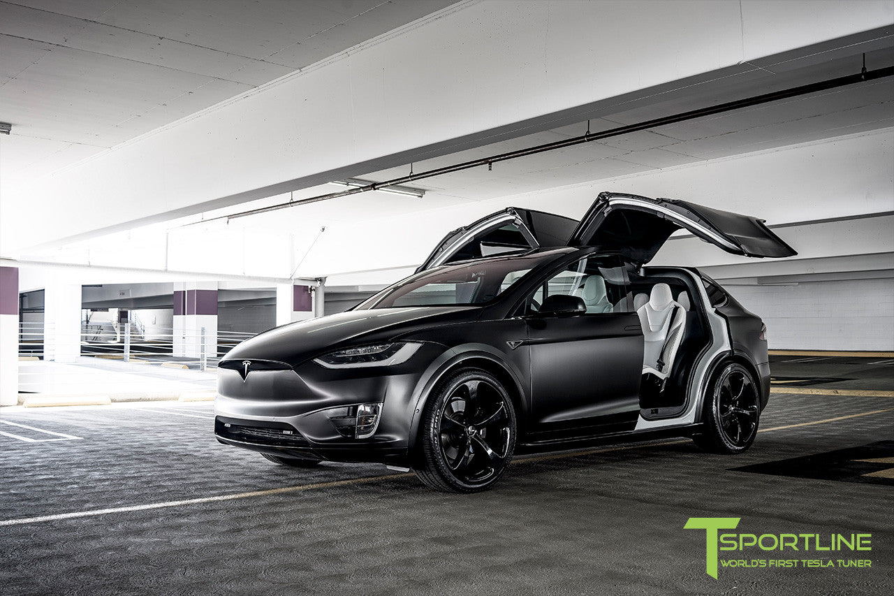 Satin Black Tesla Model X White Interior Tsportlinecom