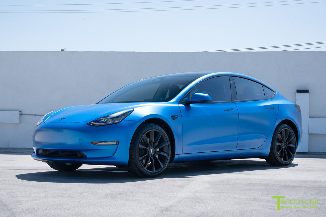 Satin Perfect Blue Tesla Model 3 Tsportlinecom Tesla