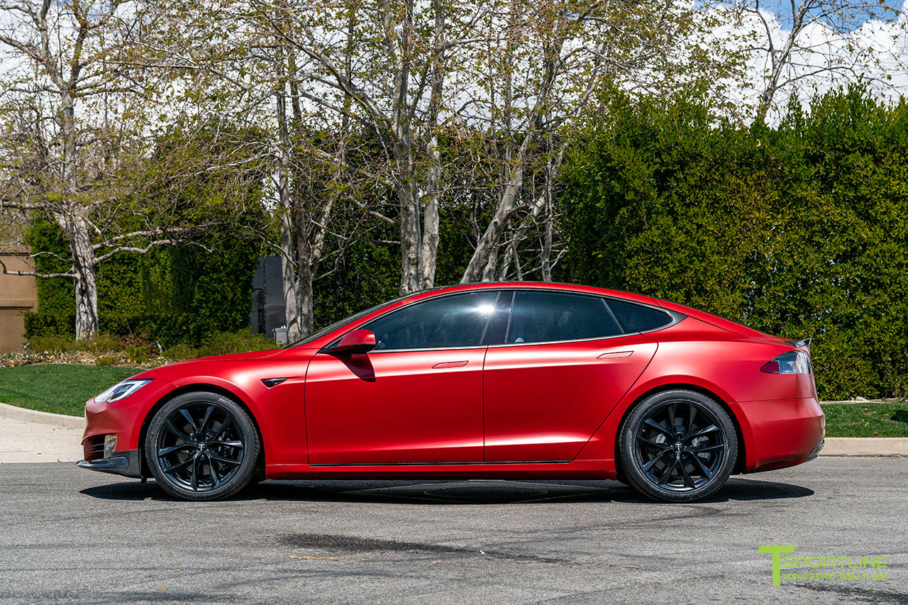 Satin Vampire Red Tesla Model S 20 Tagged Color Matte