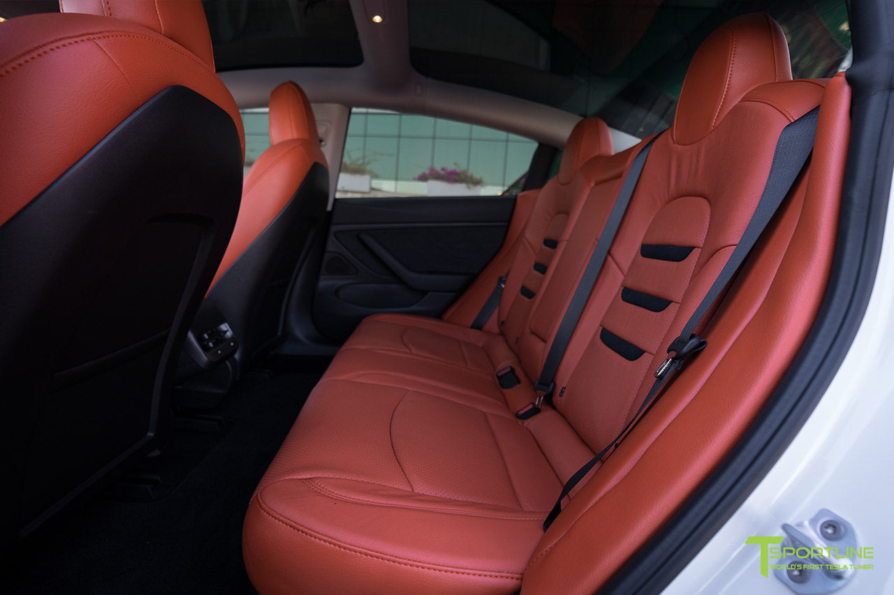 Custom Tangerine Orange Leather Seat Upgrade - Black Suede ...