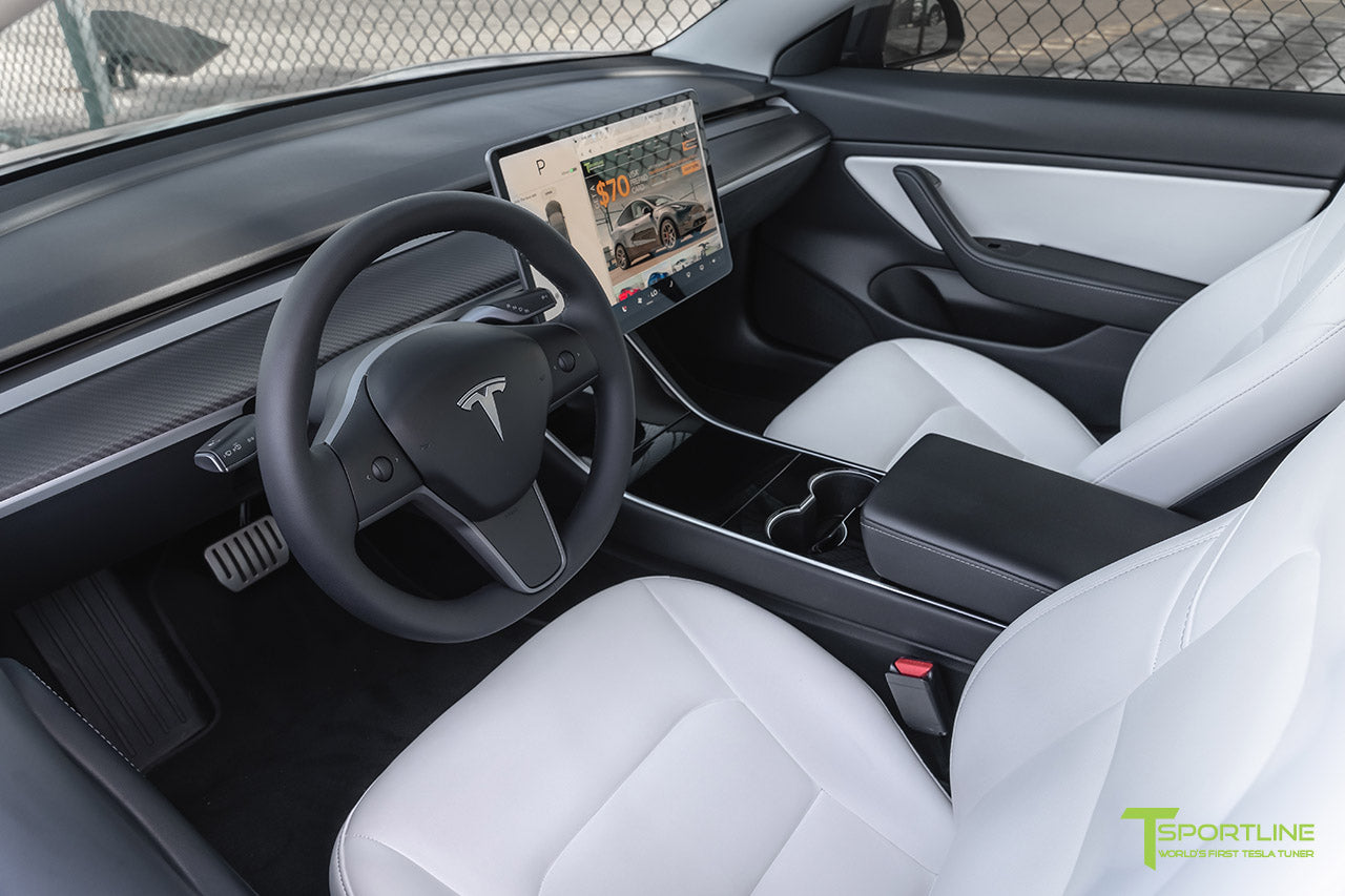 Tesla Model Y White Interior Photos