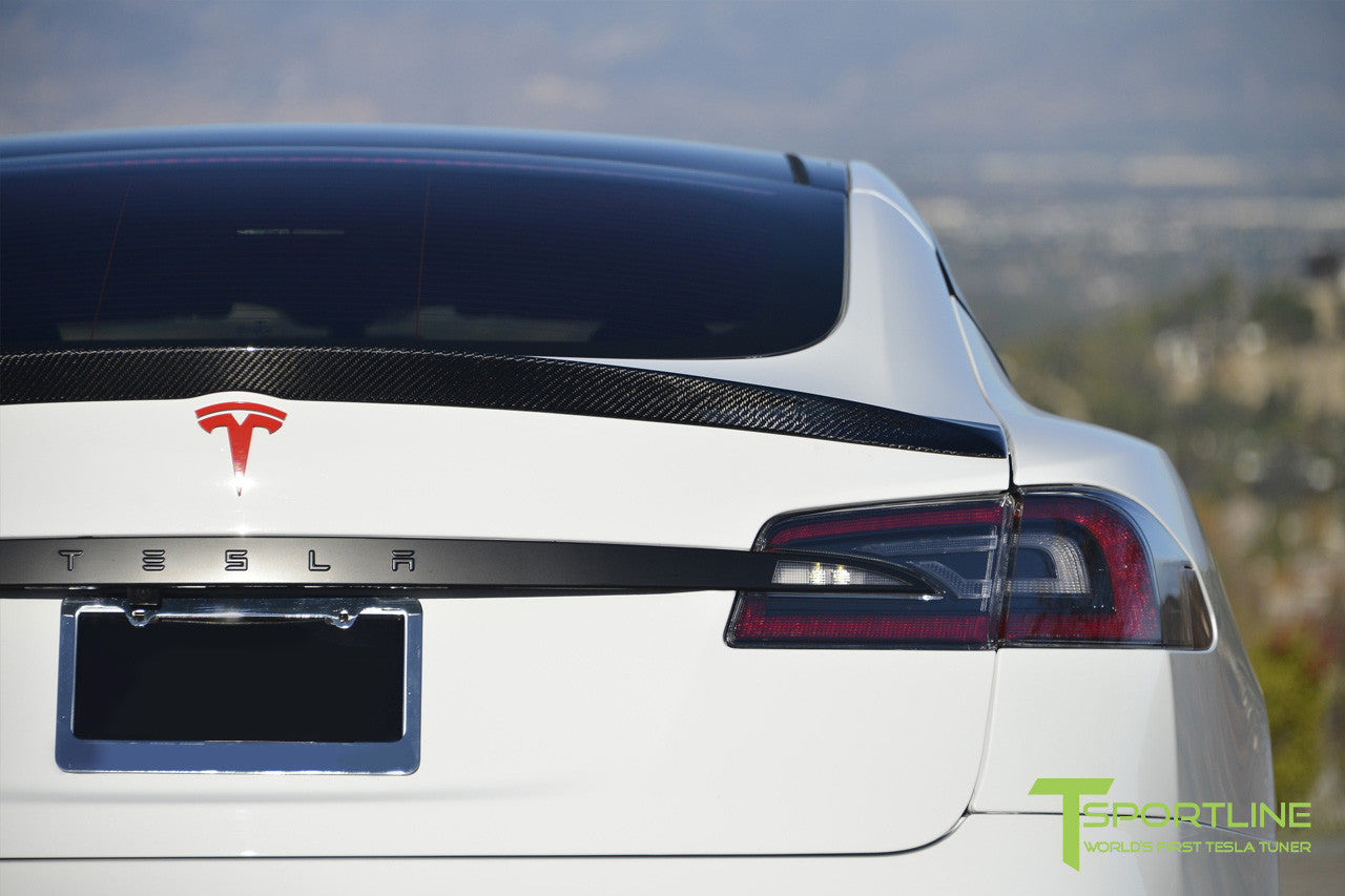 Tesla Model S Carbon Fiber Trunk Wing Spoiler Tsportline