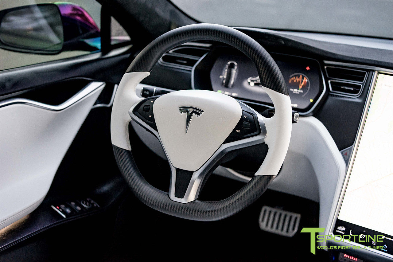 Tesla Matte Carbon Fiber Steering Wheel Tsportlinecom