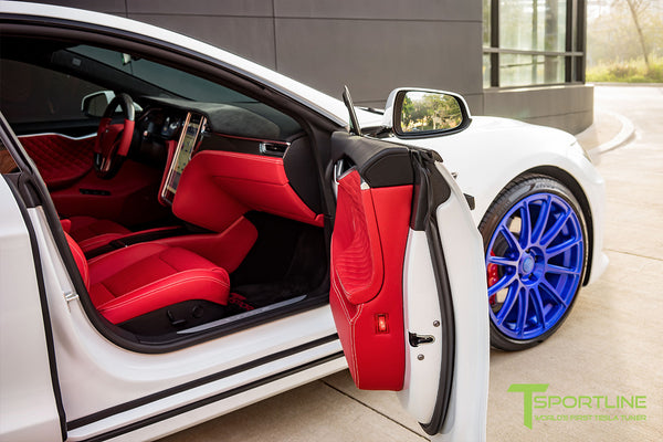 Pearl White Tesla Model S 2 0 Custom Bentley Red Interior