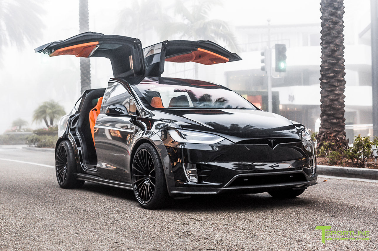 T Largo #7: Tesla Model X P100D Wide Body Package with Custom Lamborghini Orange Leather Interior