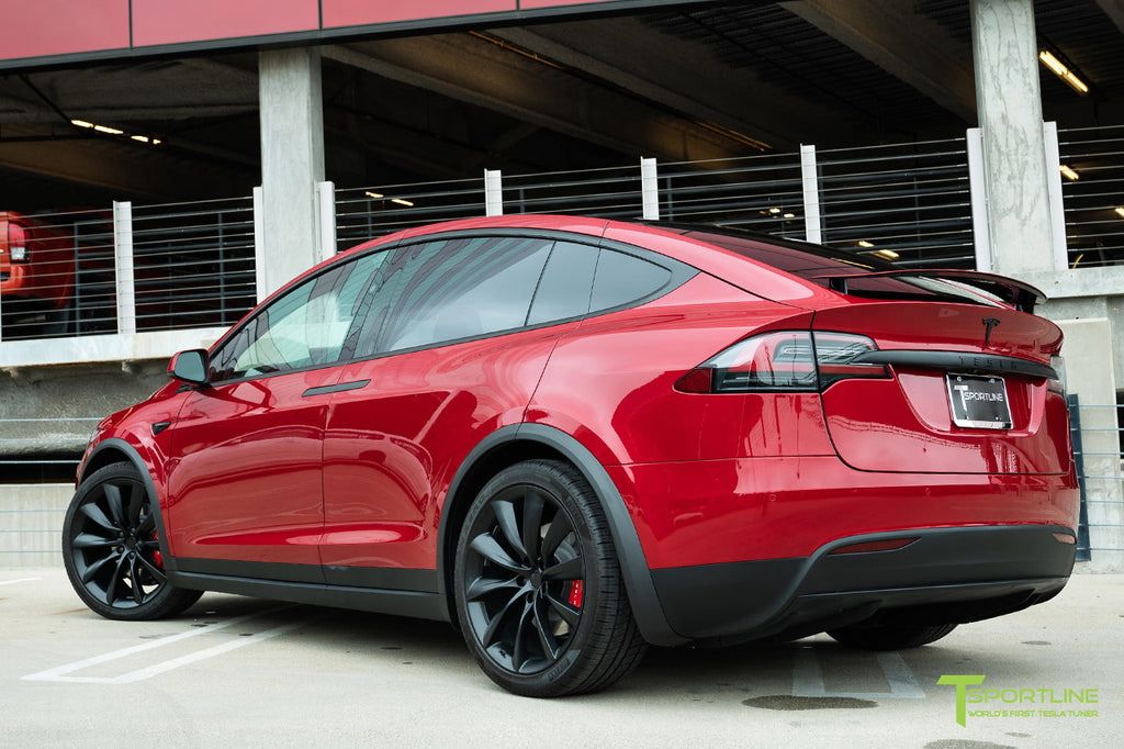 Red Multi-Coat Model X with 3M Satin Black Chrome Delete: 