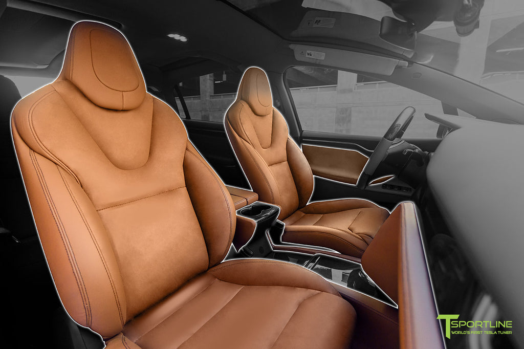 Tesla Model X Custom Leather Interior Reupholstery by T Sportline