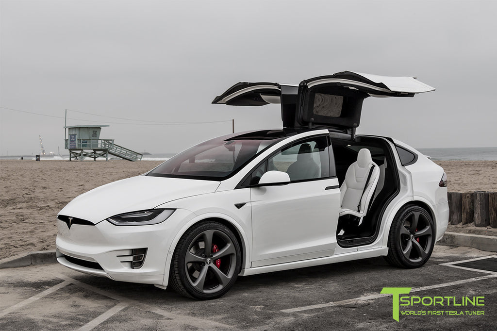 Pearl White Multi-Coat Model X with 3M Satin Black Chrome Delete: 