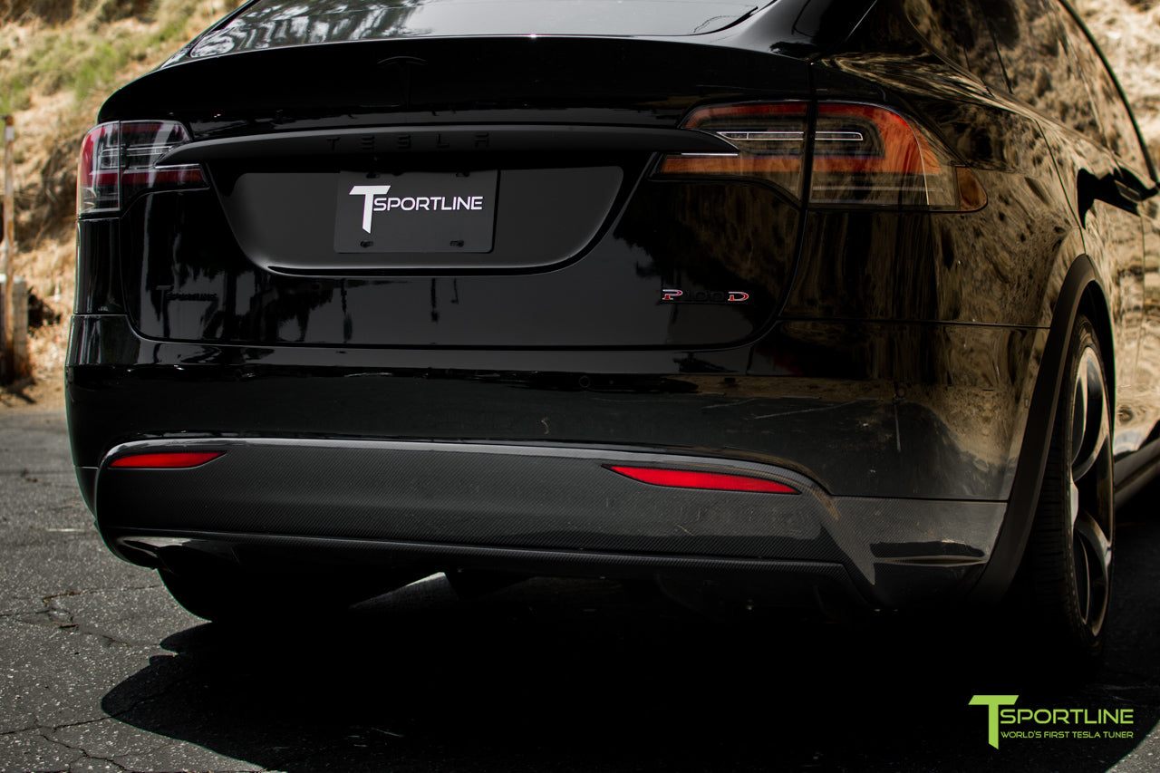 Tesla Model X Carbon Fiber Rear Diffuser Tsportlinecom