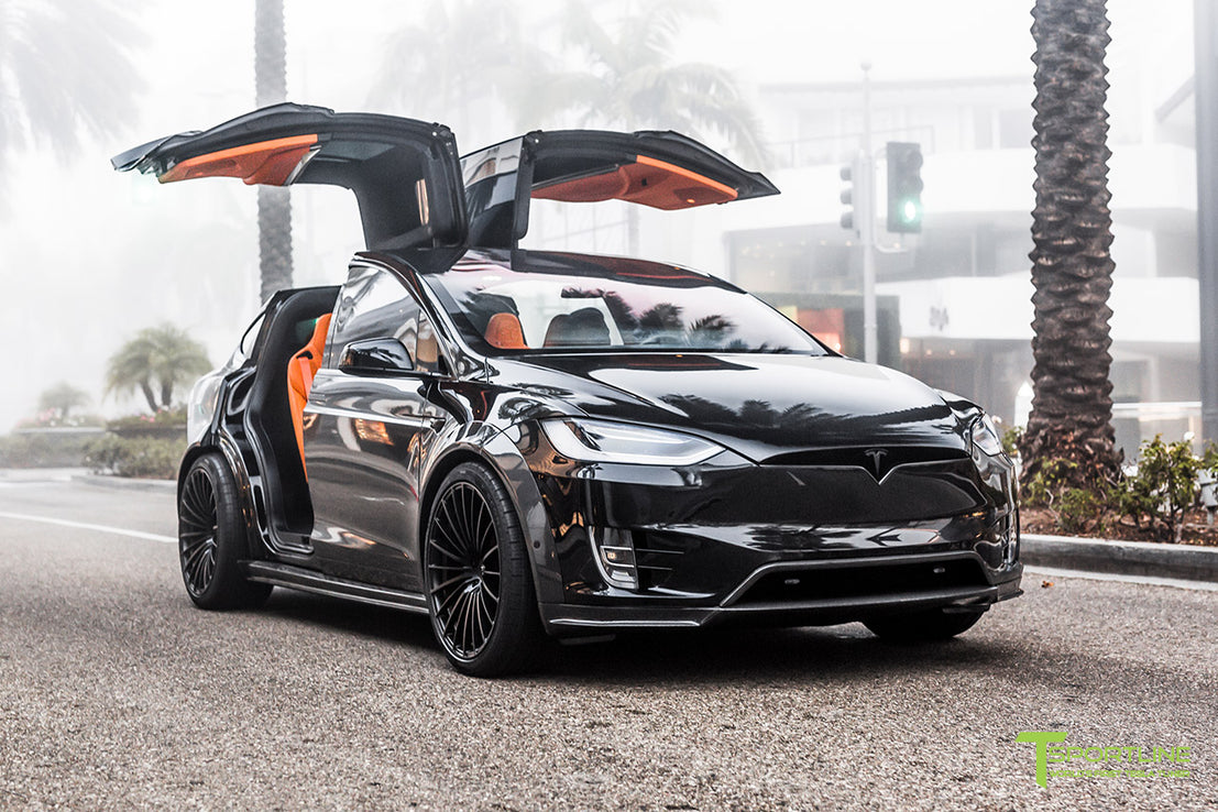 Black 2018 Tesla Model X P100d Limited Edition T Largo 7 Of 20 Lamborghini Orange Interior