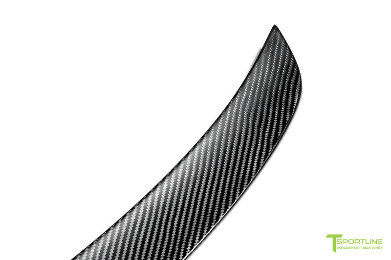 Tesla Model 3 Carbon Fiber Sport Trunk Wing Spoiler - T Sportline ...