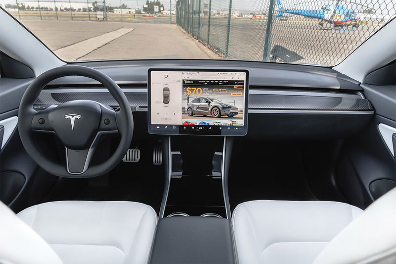 Tesla Model 3 Carbon Fiber Dash Panel - T Sportline - Tesla Model S, 3 ...