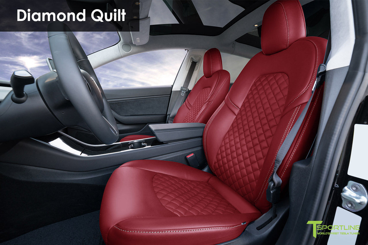 Tesla Model Y 5 Seat Interior Upgrade Kit Signature Diamond Design T Sportline Tesla Model S 3 X Y Accessories