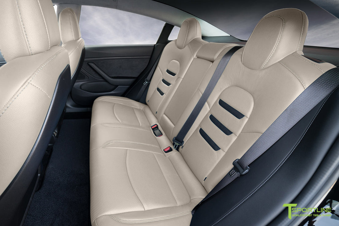 Tesla Model 3 Seat Upgrade Interior Kit Insignia Design Perforated