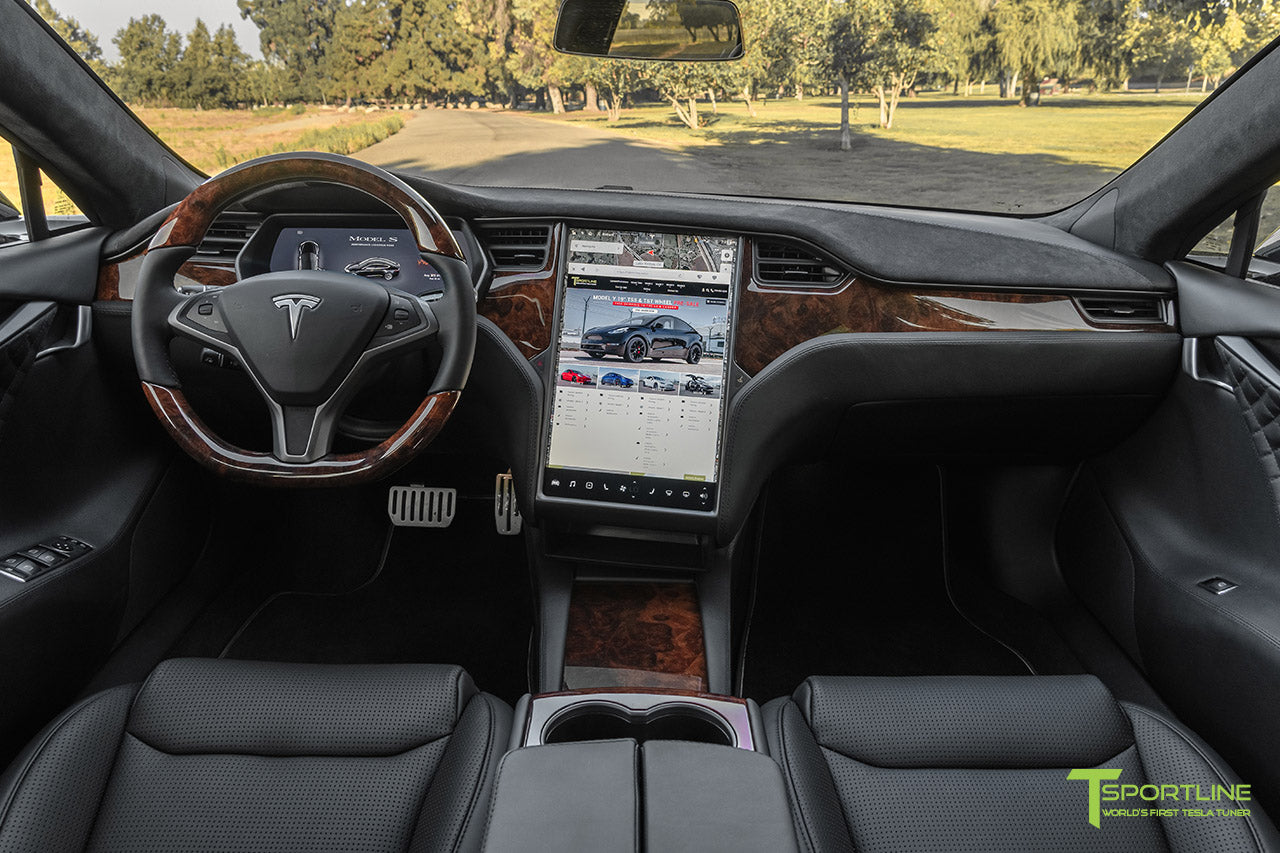 Tesla Model S Burl Wood Dash Panel And Center Console Kit T Sportline Tesla Model S 3 X Y Accessories