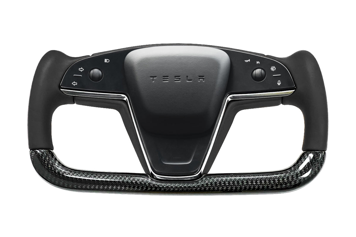 Tesla Model X Carbon Fiber Yoke Steering Wheel T Sportline Tesla