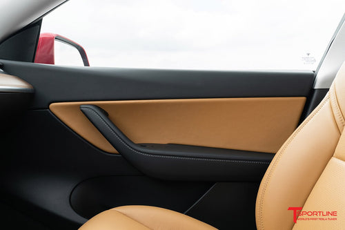 Red Multi-Coat Tesla Model Y with Tan Interior Seat Upgrade - T Sportline - Tesla  Model S, 3, X & Y Accessories