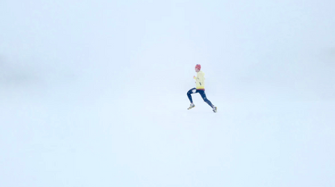 runner in snow