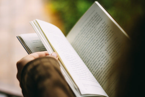 person holding a book