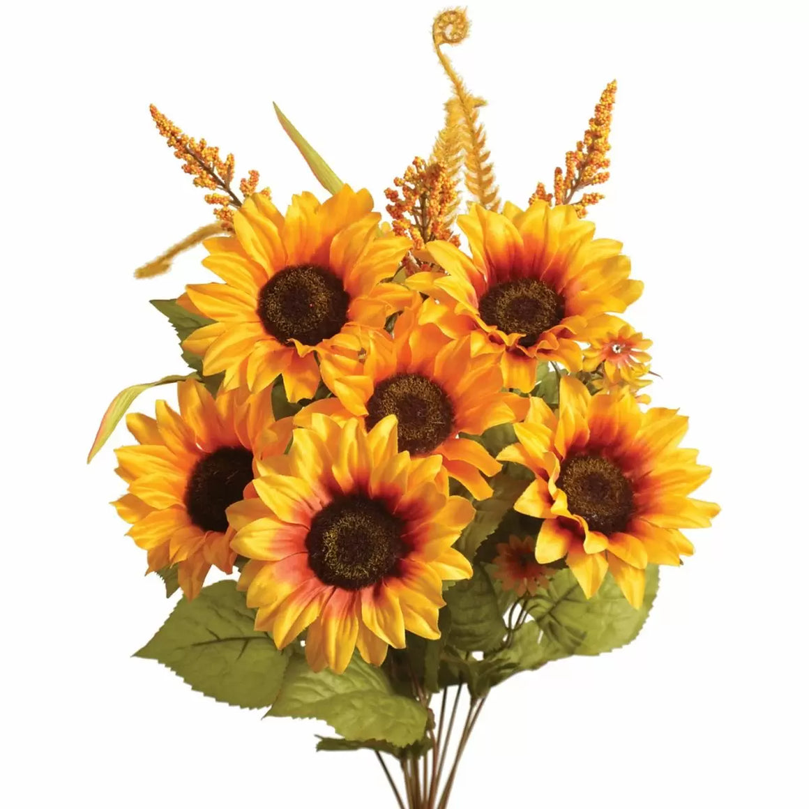Fall Flowers-Mixed Satin Sunflower & Wheat Bush