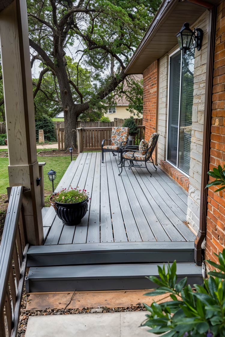 patio deck in front porch traditional style composite deck boards