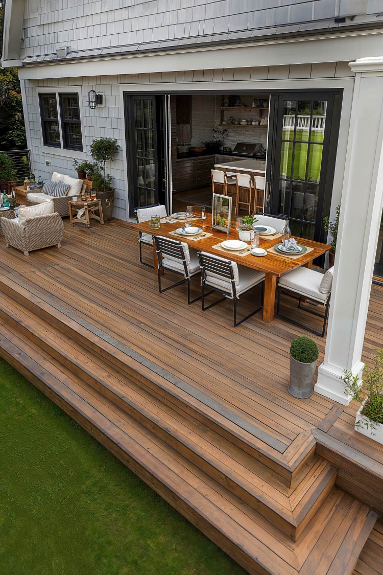 patio deck in traditional family home