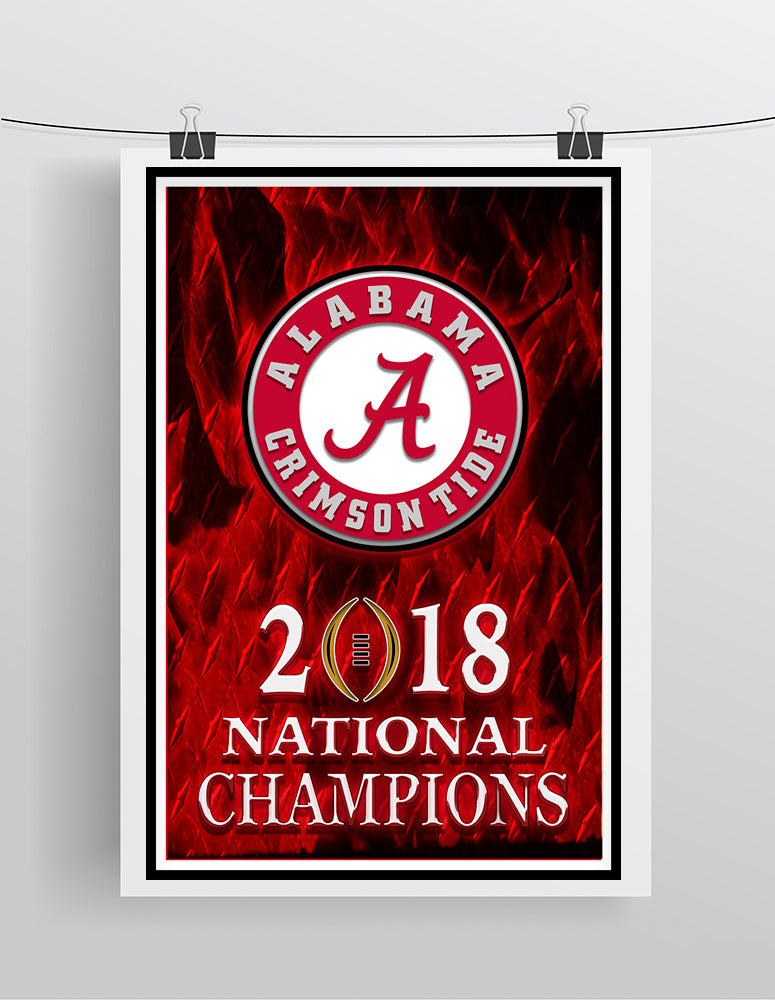 Alabama Crimson Tide 2018 National Championship Poster, Bama Cave Pict