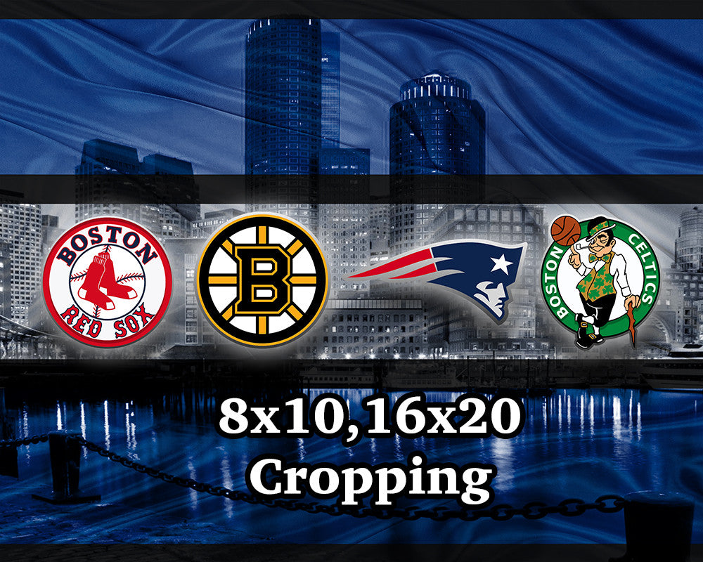 Boston Blue Sports Poster, New England Patriots, Boston Celtics, Bruin – McQDesign