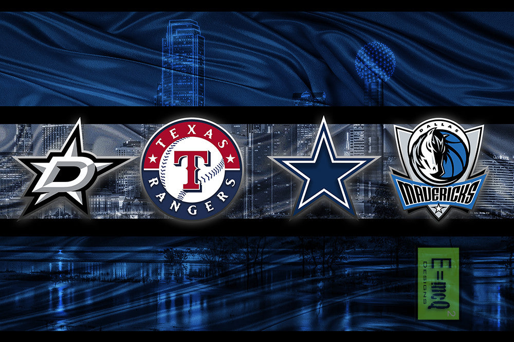 Dallas Sports Poster 2, Dallas Cowboys, Dallas Stars, Texas Rangers, D