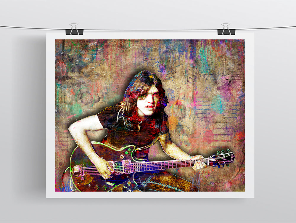 Malcolm Young Poster, Malcolm Young of AC/DC Gift, Malcolm Young Color ...