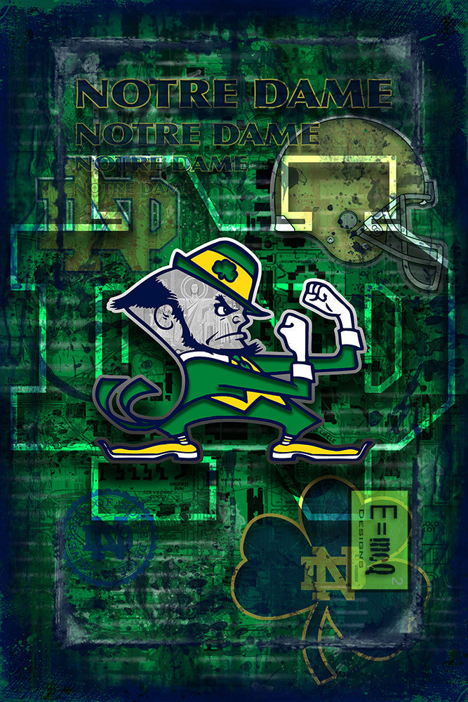 Notre Dame Poster, Notre Dame Fighting Irish Print, ND gift, Notre Dam