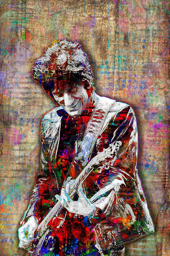 Ronnie Wood Poster, Rolling Stones Gift, Ron Wood Tribute Fine Art ...