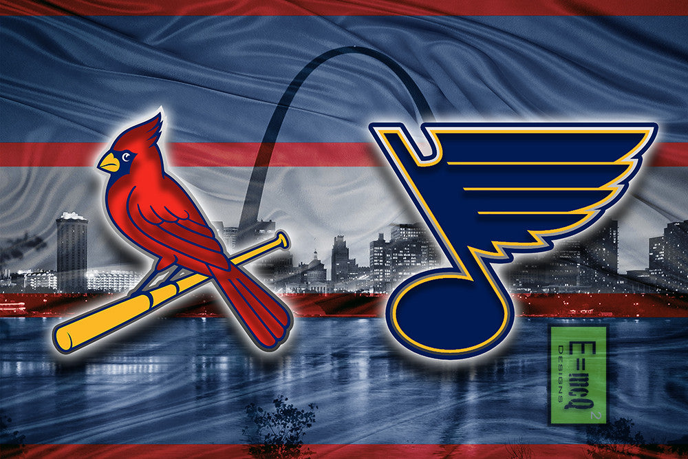 St. Louis Sports Teams Poster, St. Louis Cardinals St. Louis Blues Pos – McQDesign