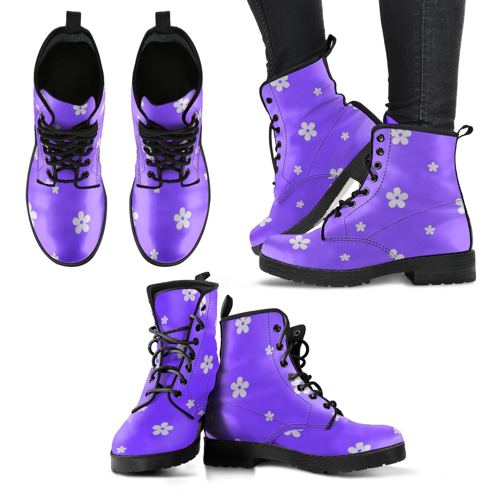 lilac combat boots